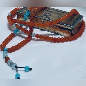 26” unisex glass beaded necklace